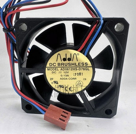 ADDA AD0612HS-D76GL 12V 0.13A 3wires Cooling Fan ADDA AD0612HS-D76GL 12V 0.13A 3wires Cooling Fan